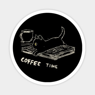 Coffee time with cat Magnet